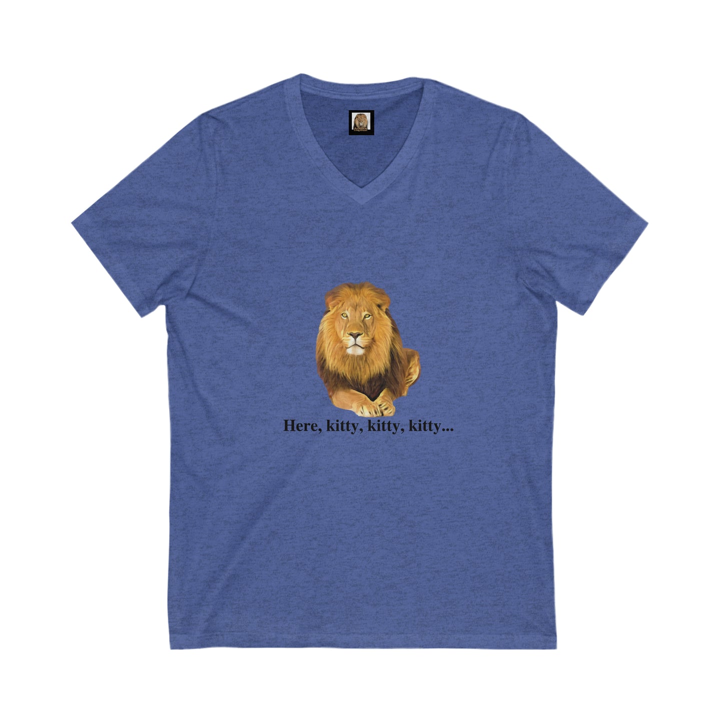 Unisex Lion Big Cats Short Sleeve V-Neck Tee