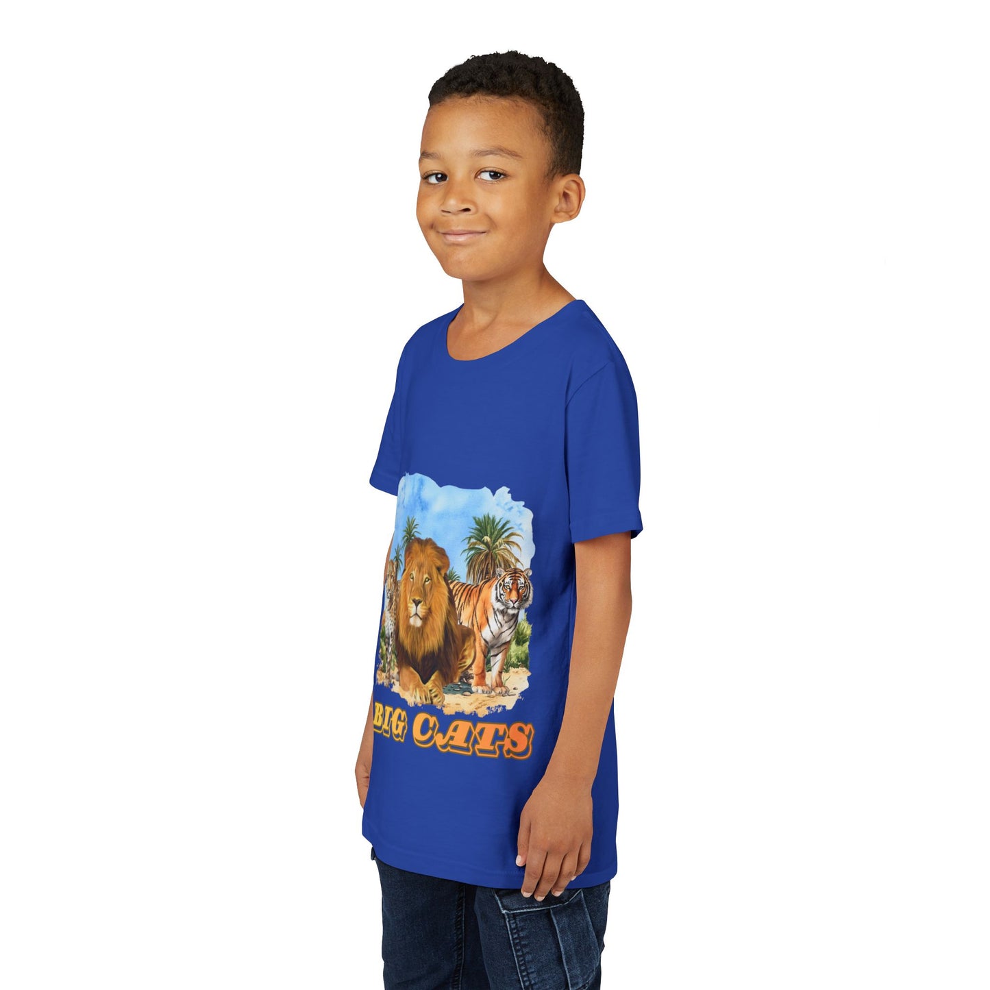 Boys Big Cats Tee Shirt — Lion, Tiger & Cheetah Graphic