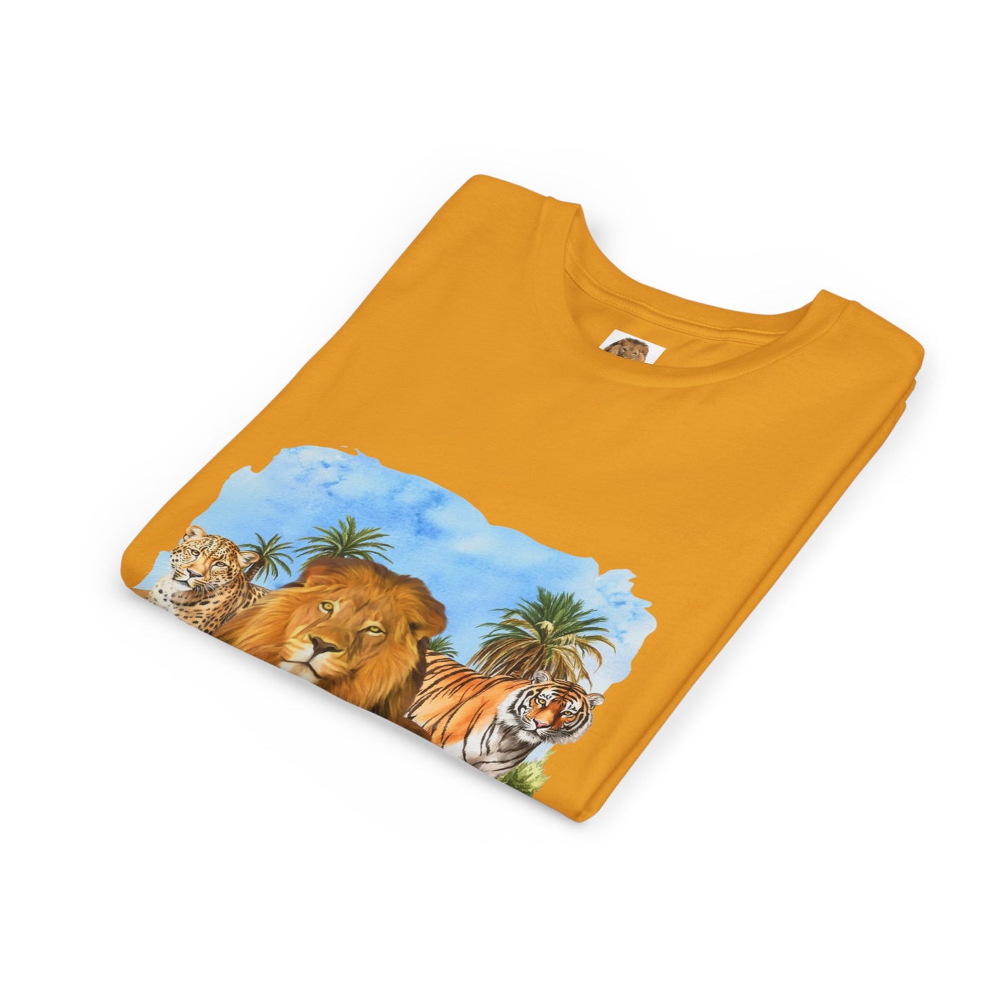 Boys Big Cats Tee Shirt — Lion, Tiger & Cheetah Graphic