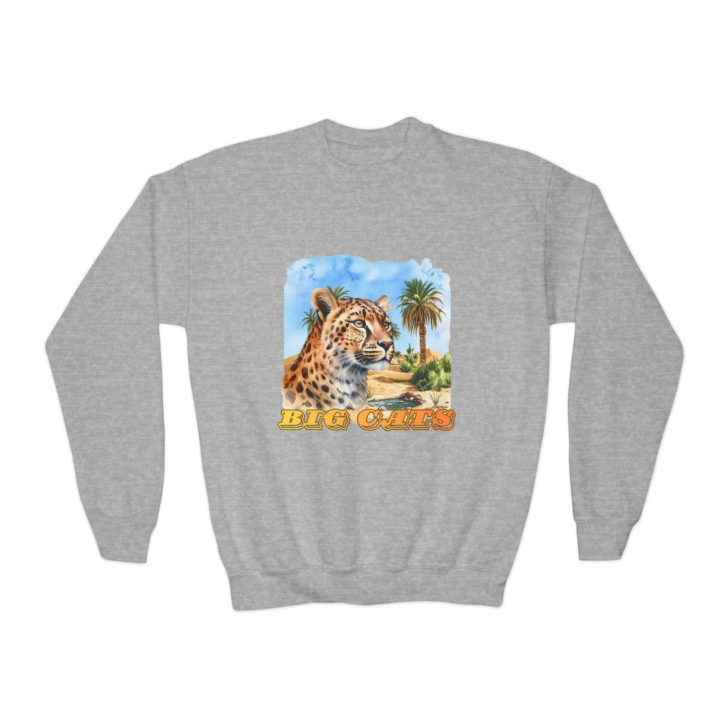 Boys Big Cats Cheetah Crewneck Sweatshirt