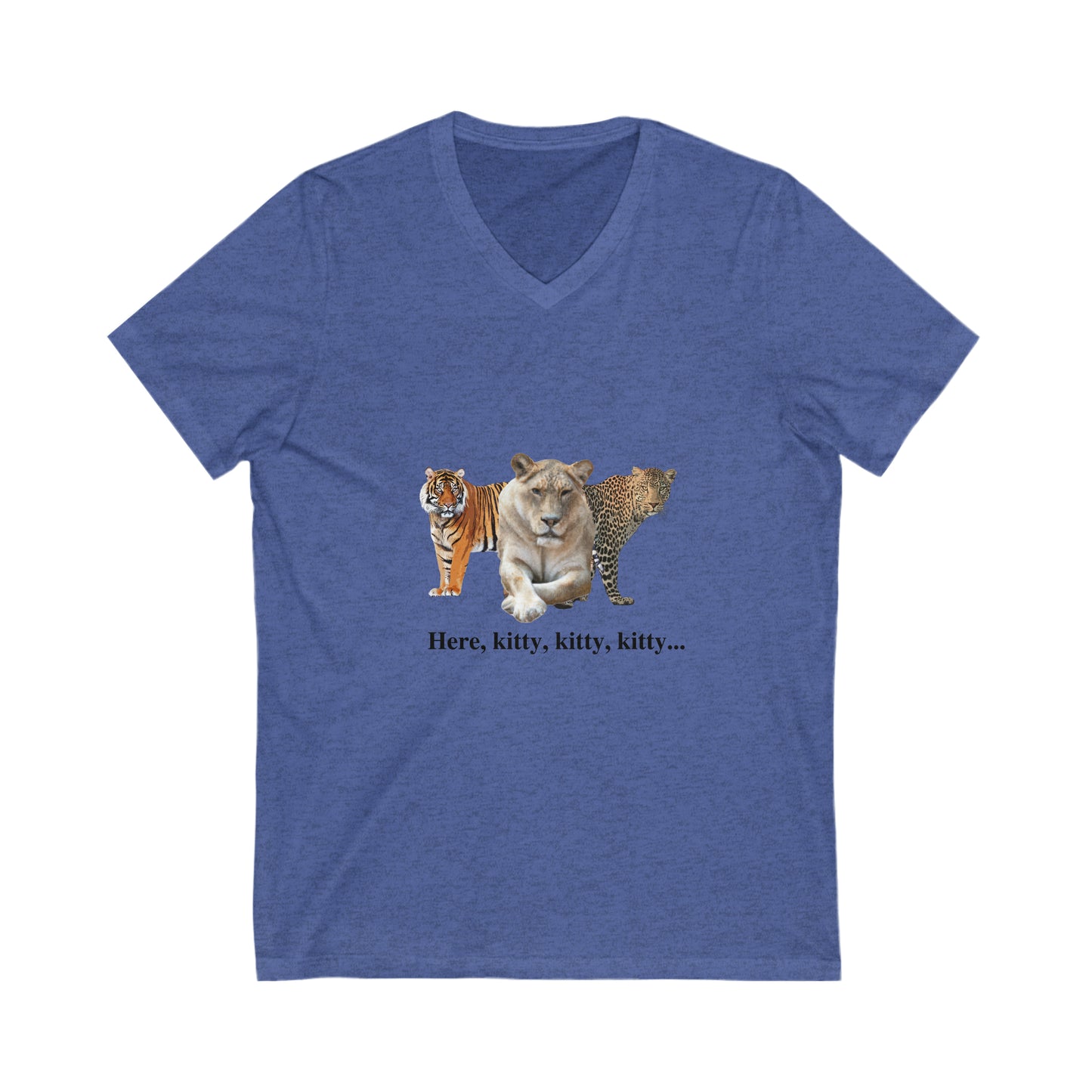 Unisex Lioness Big Cats Short Sleeve V-Neck Tee