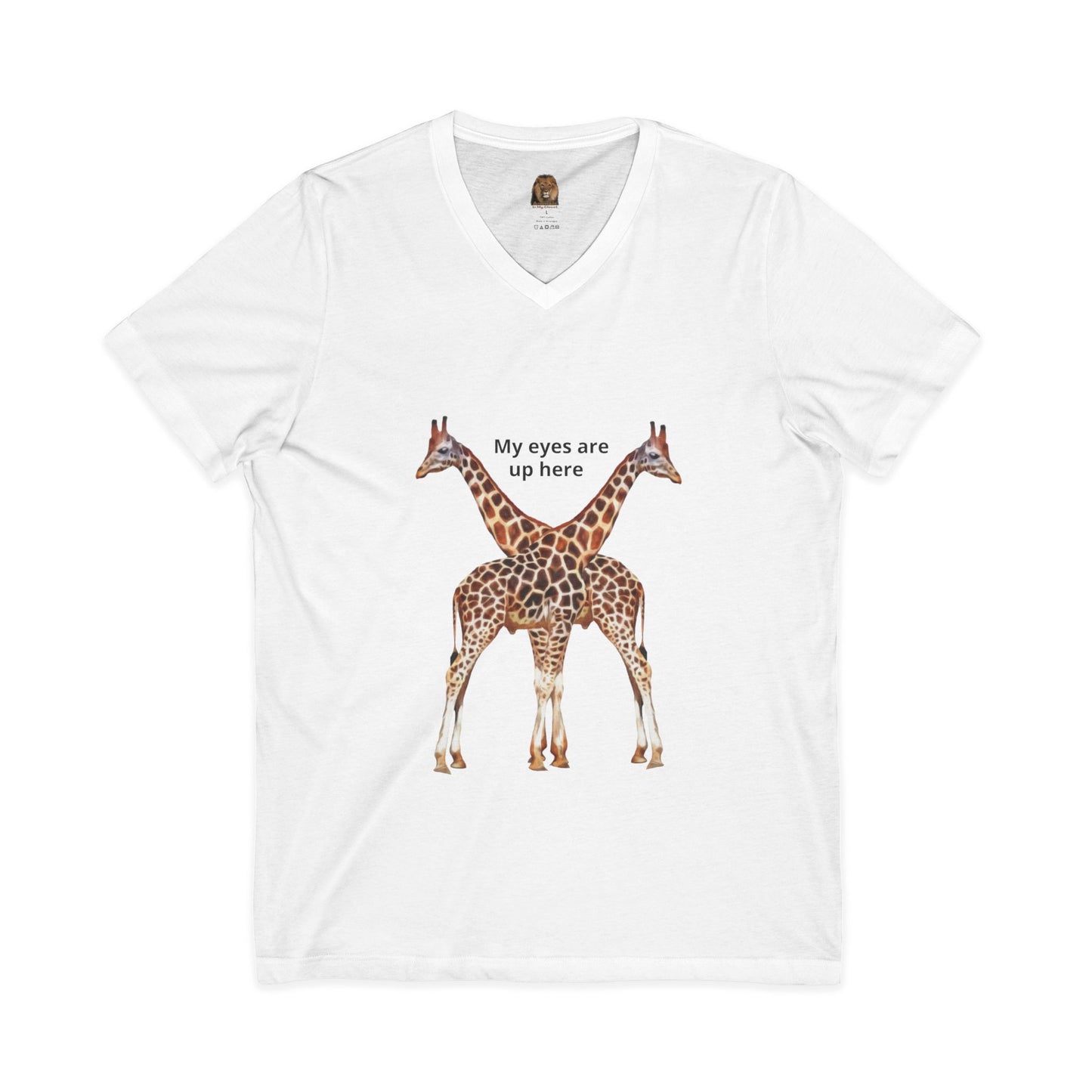 Women's Giraffe Humor V-Neck Tee for Animal Lovers