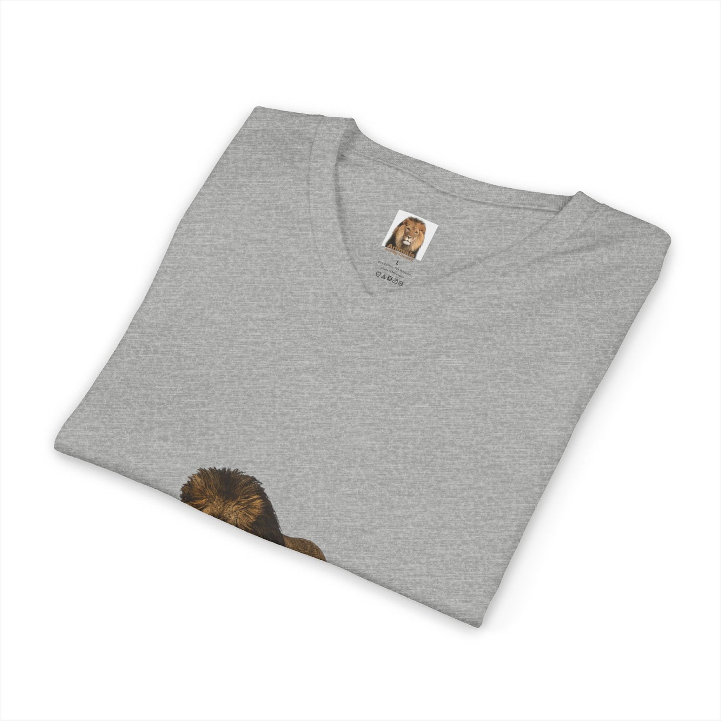 Unisex Lion Big Cats Short Sleeve V-Neck Tee