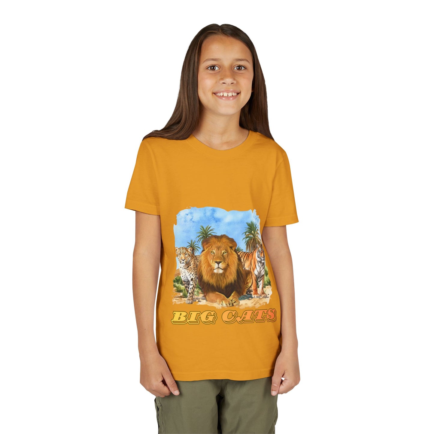 Boys Big Cats Tee Shirt — Lion, Tiger & Cheetah Graphic