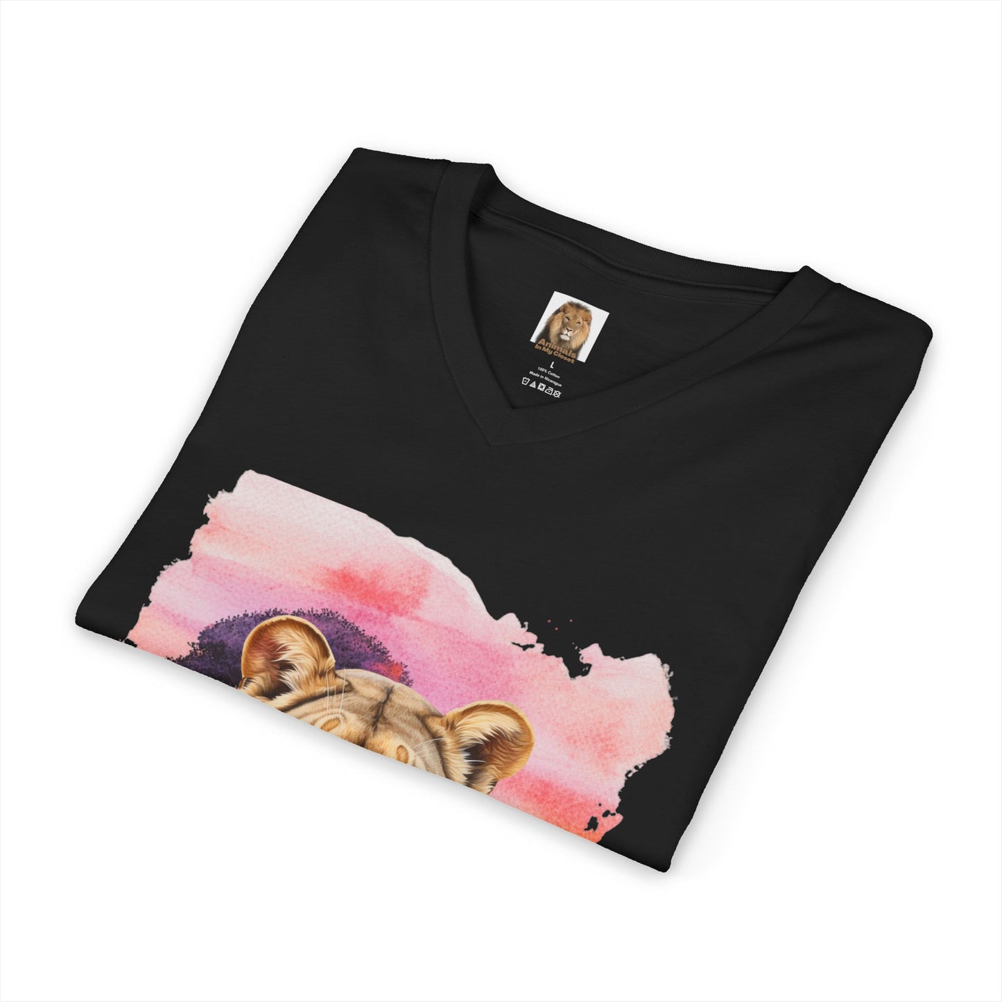 Women's Lioness Big Cats V-Neck Tee