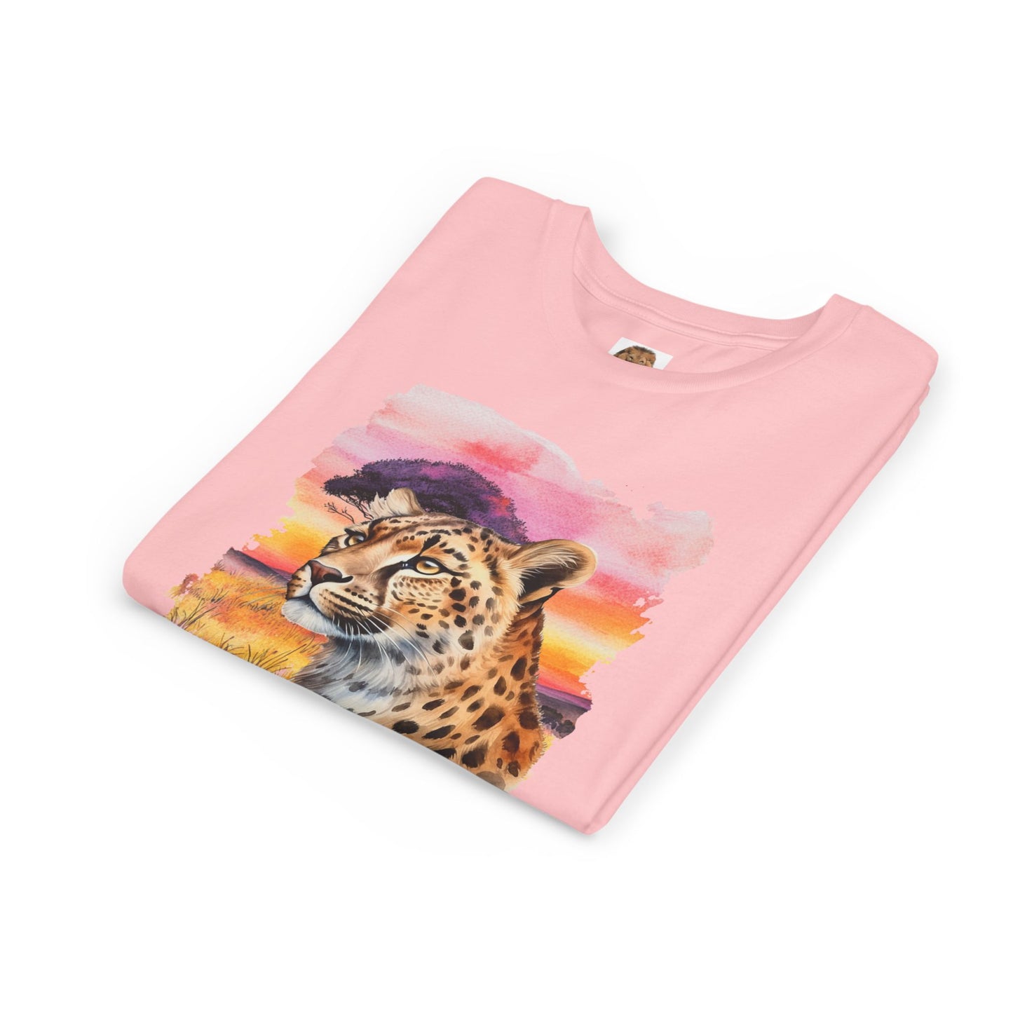 Girls Big Cats Cheetah Graphic Short Sleeve Tee
