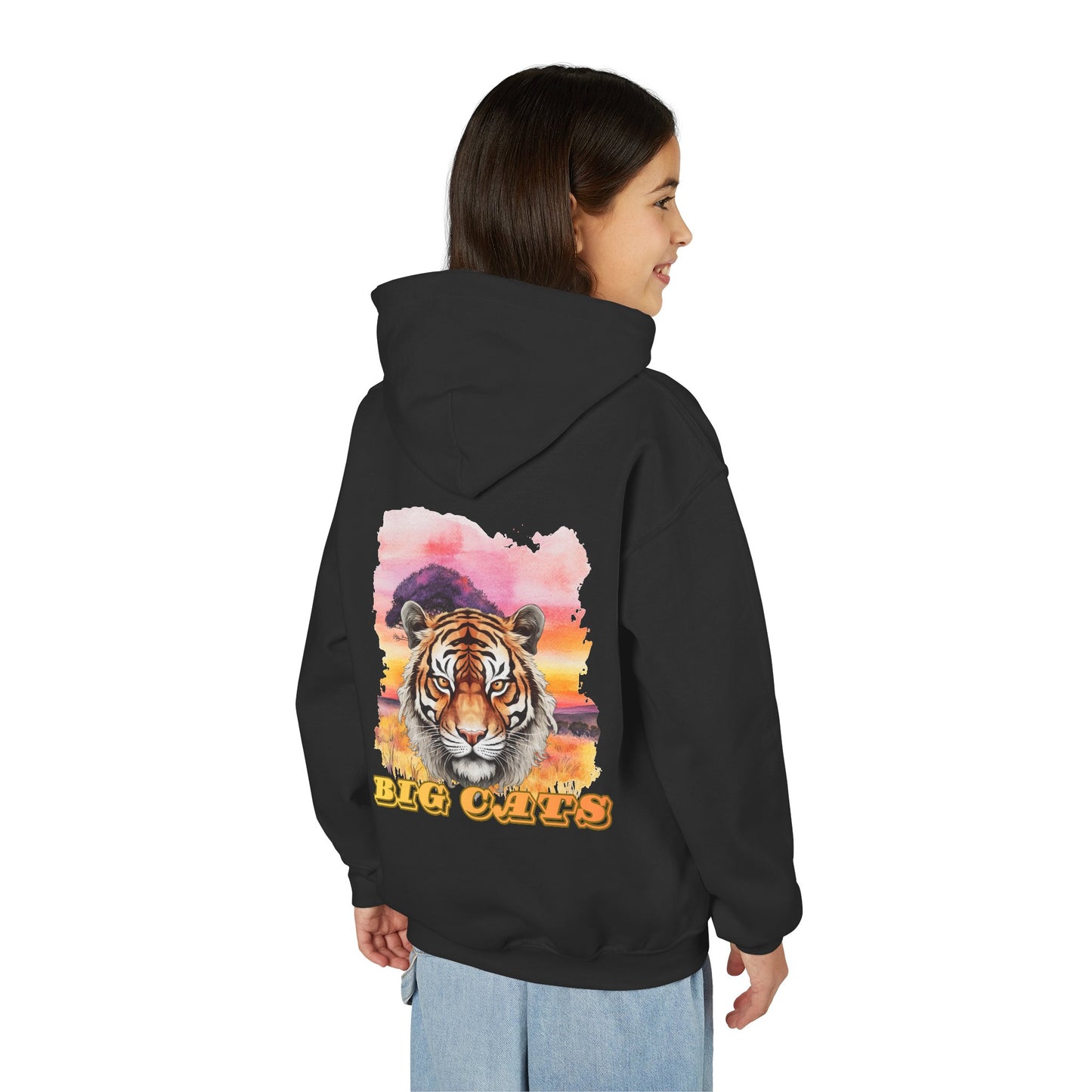 Girl's Big Cats Tiger Hooded Sweatshirt