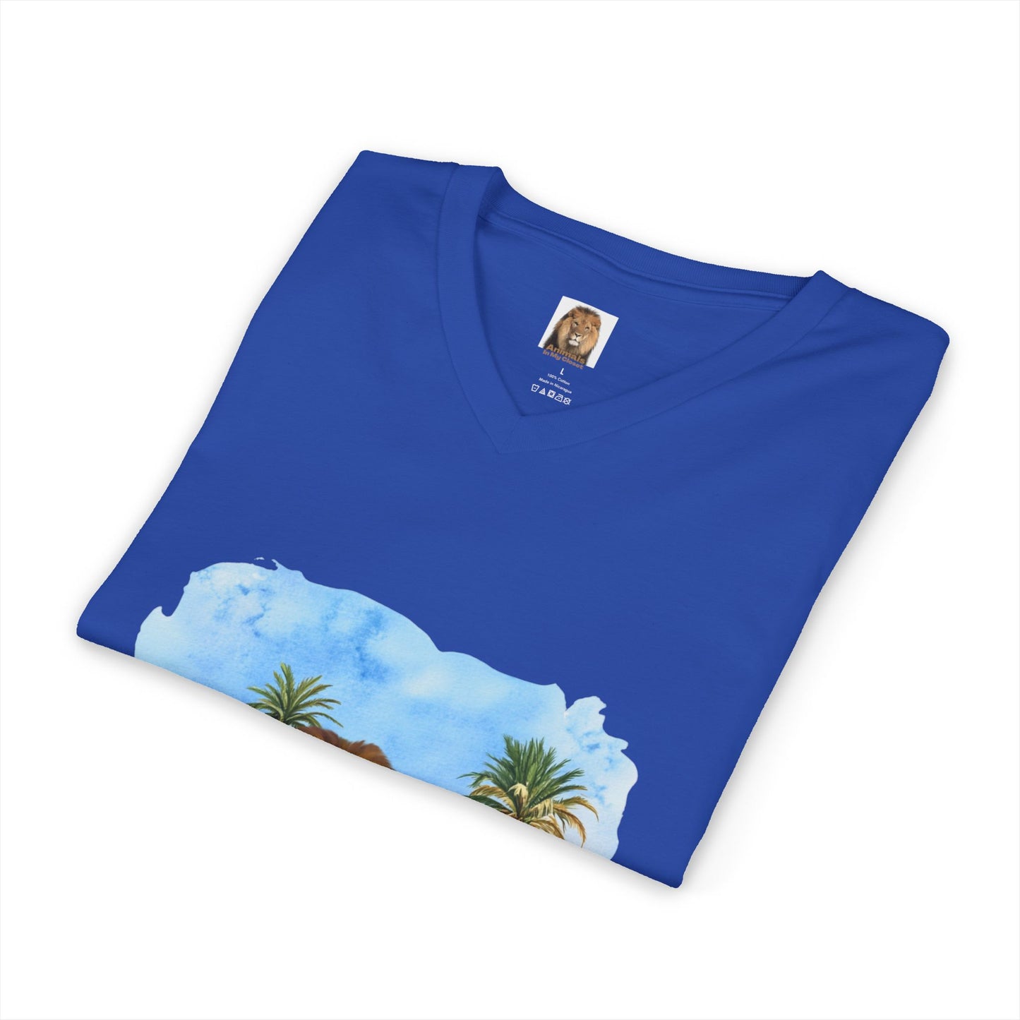 Men's Big Cats V-Neck Tee — Lion, Cheetah & Tiger Graphic