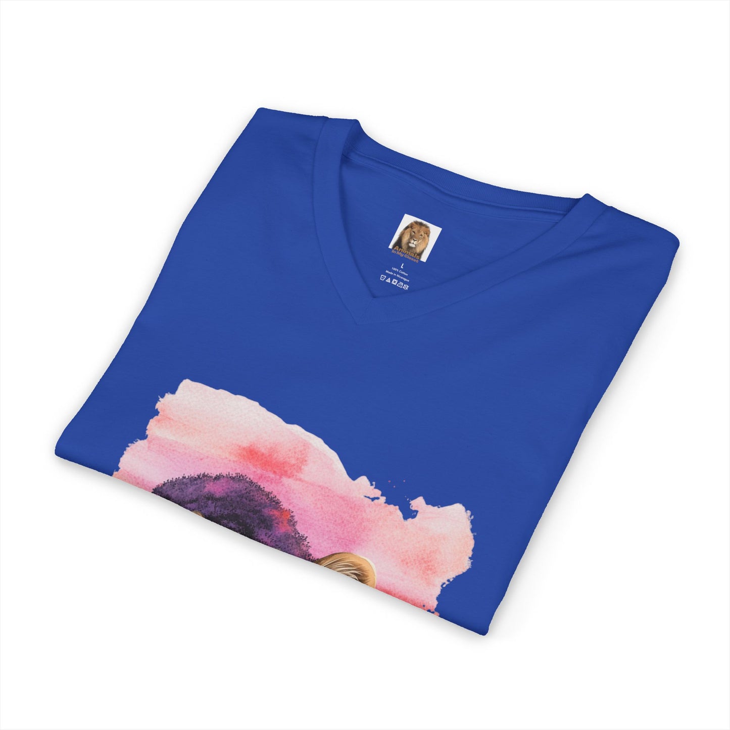 Women's Cheetah Big Cats V-Neck Tee