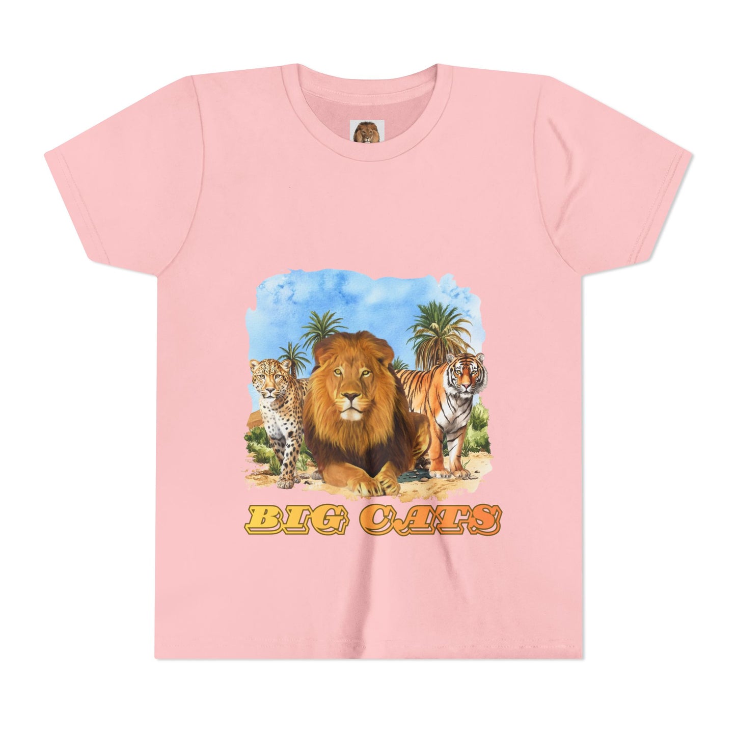 Boys Big Cats Tee Shirt — Lion, Tiger & Cheetah Graphic