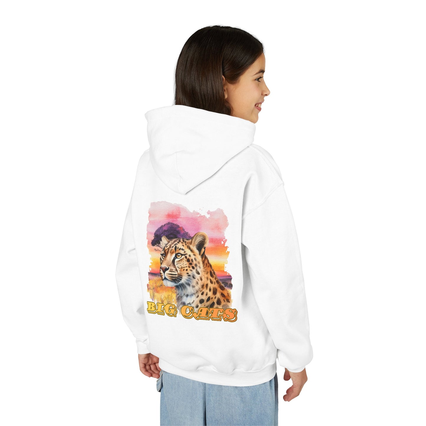 Girl's Big Cats Cheetah Hooded Sweatshirt