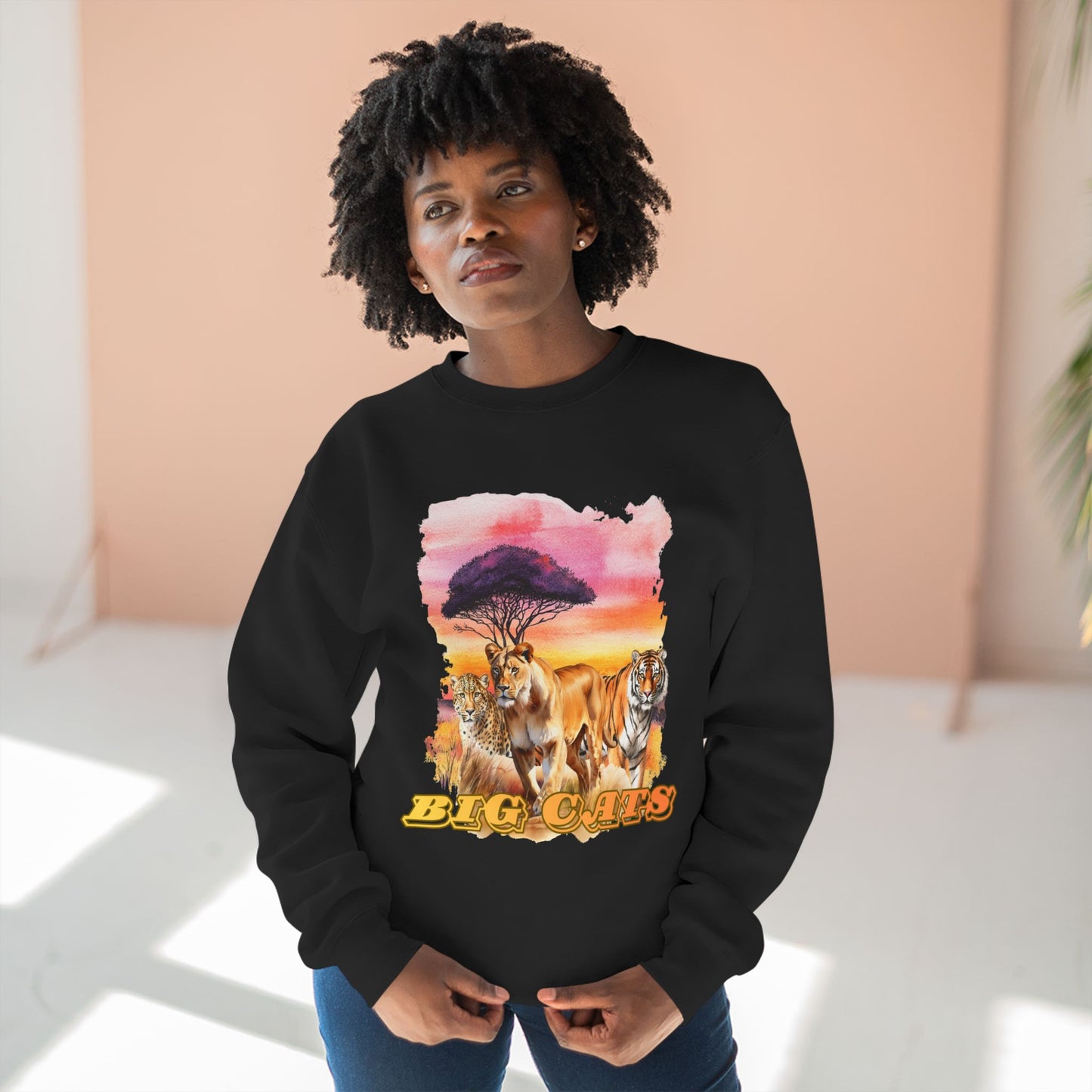 Women's Big Cats Trio Premium Crewneck Sweatshirt