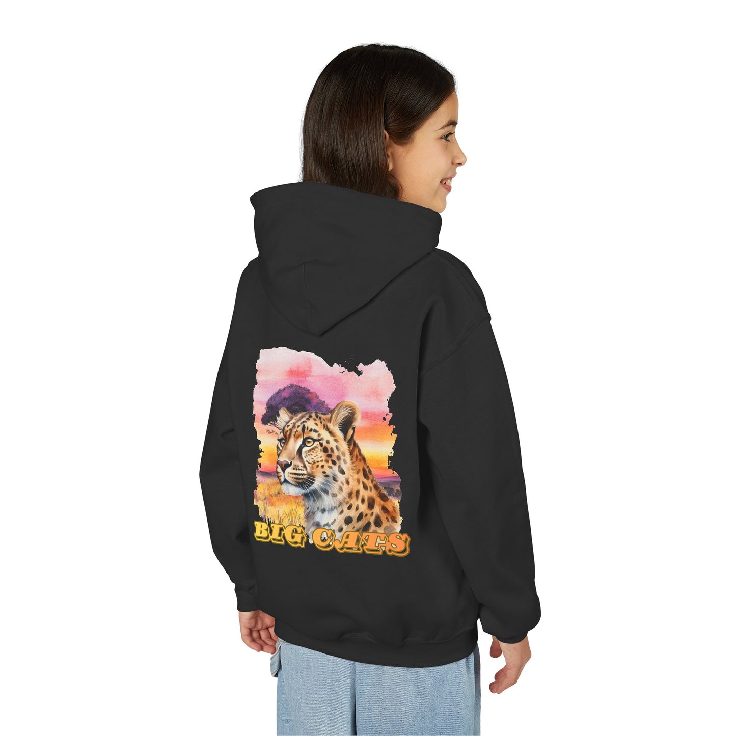 Girl's Big Cats Cheetah Hooded Sweatshirt