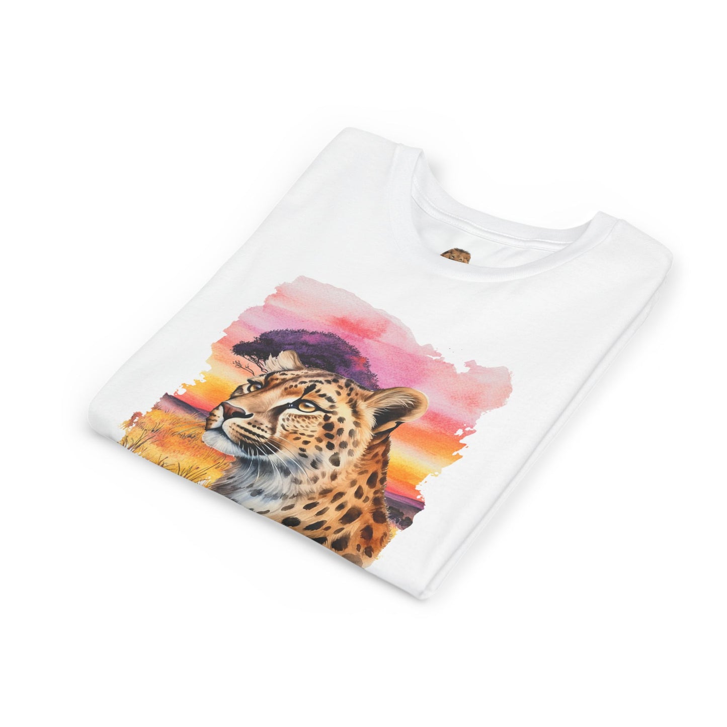 Girls Big Cats Cheetah Graphic Short Sleeve Tee