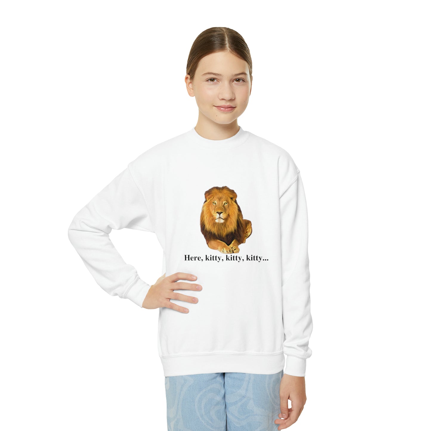 Youth Lion Big Cats Crewneck Sweatshirt