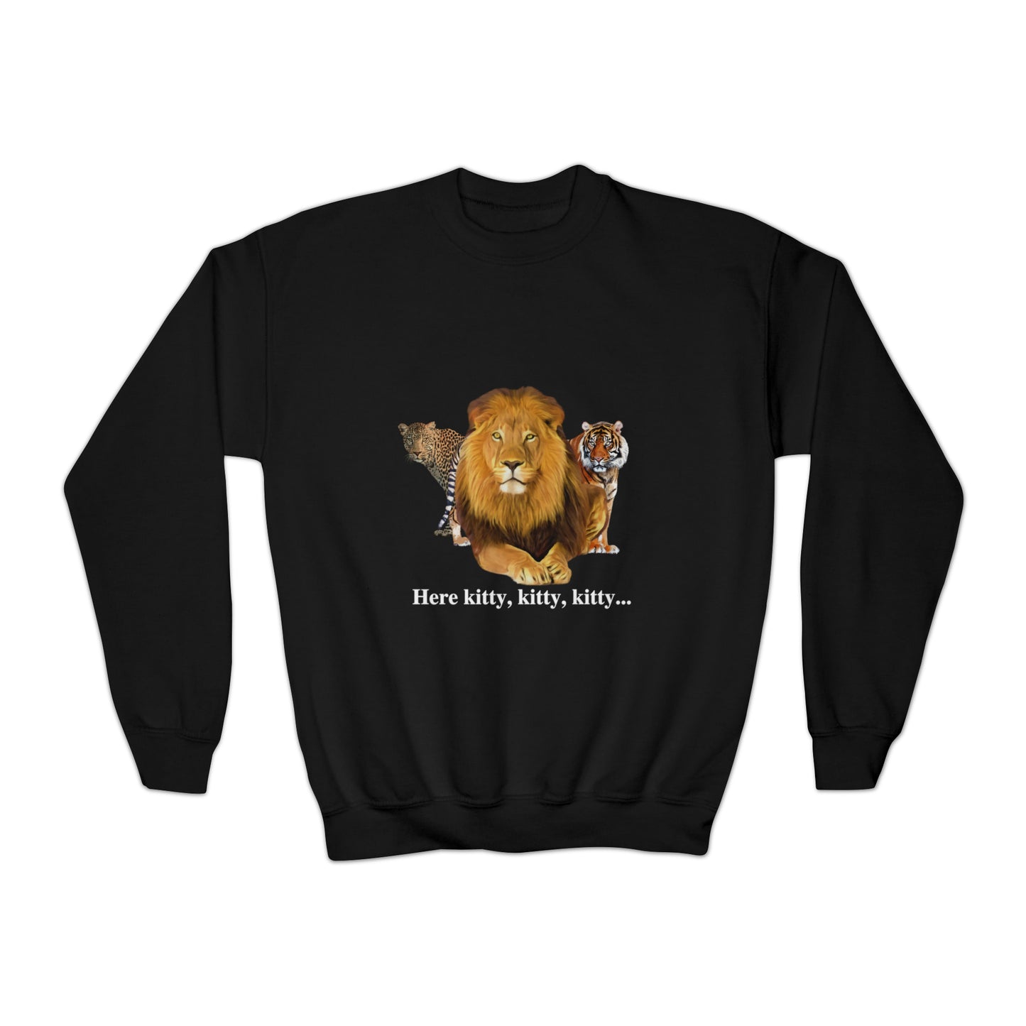 Youth Big Cats Lion Crewneck Sweatshirt