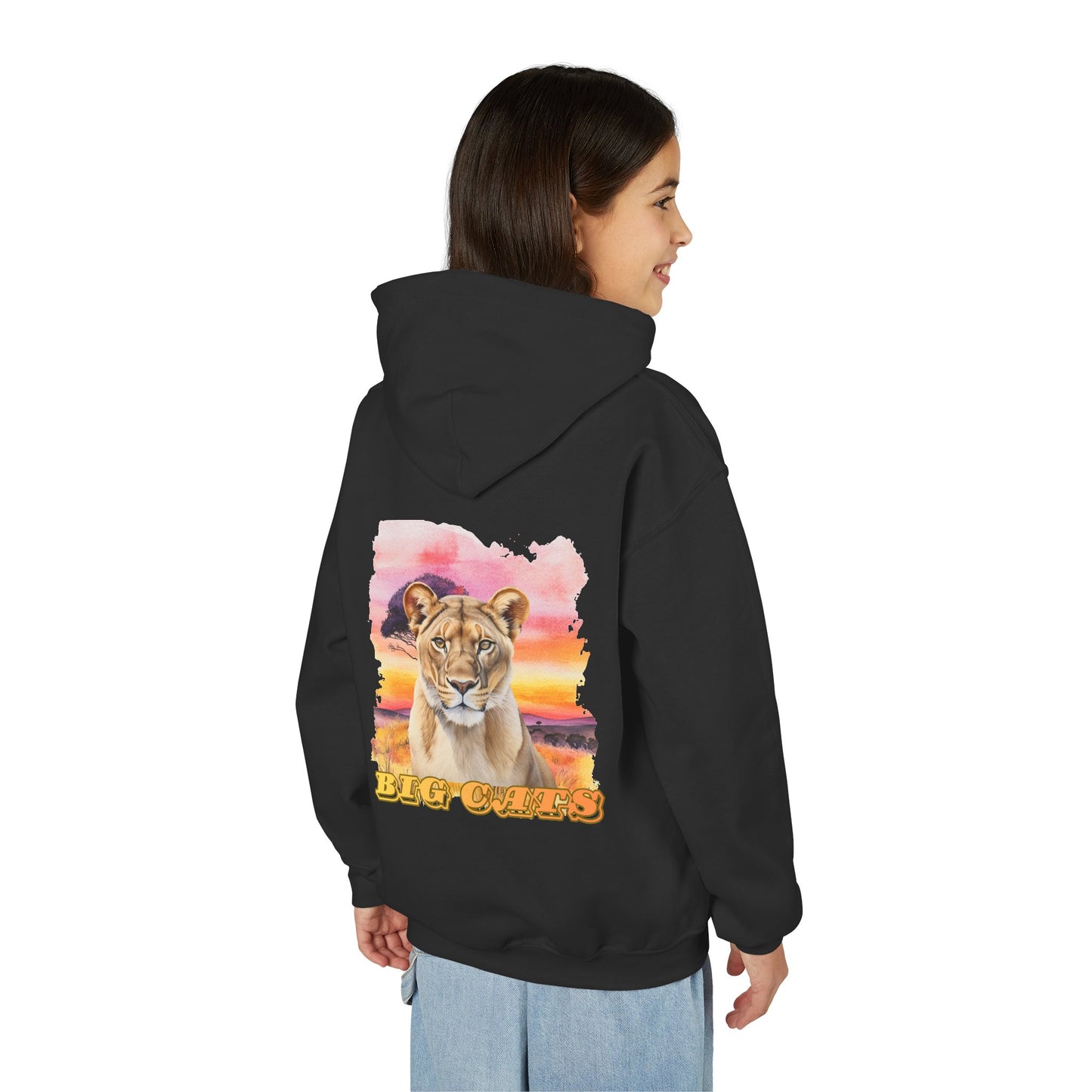 Girls Big Cats Lioness Hooded Sweatshirt