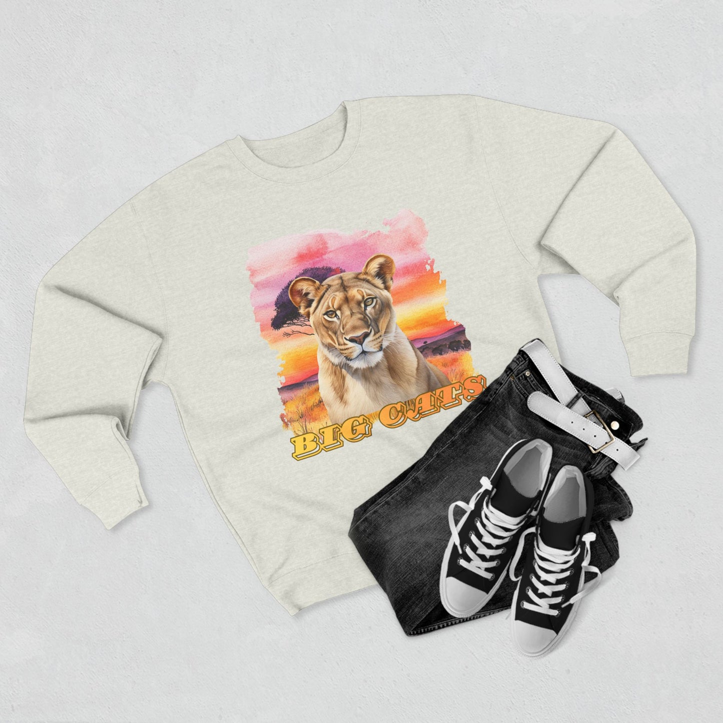 Women's Big Cats Lioness Premium Crewneck Sweatshirt