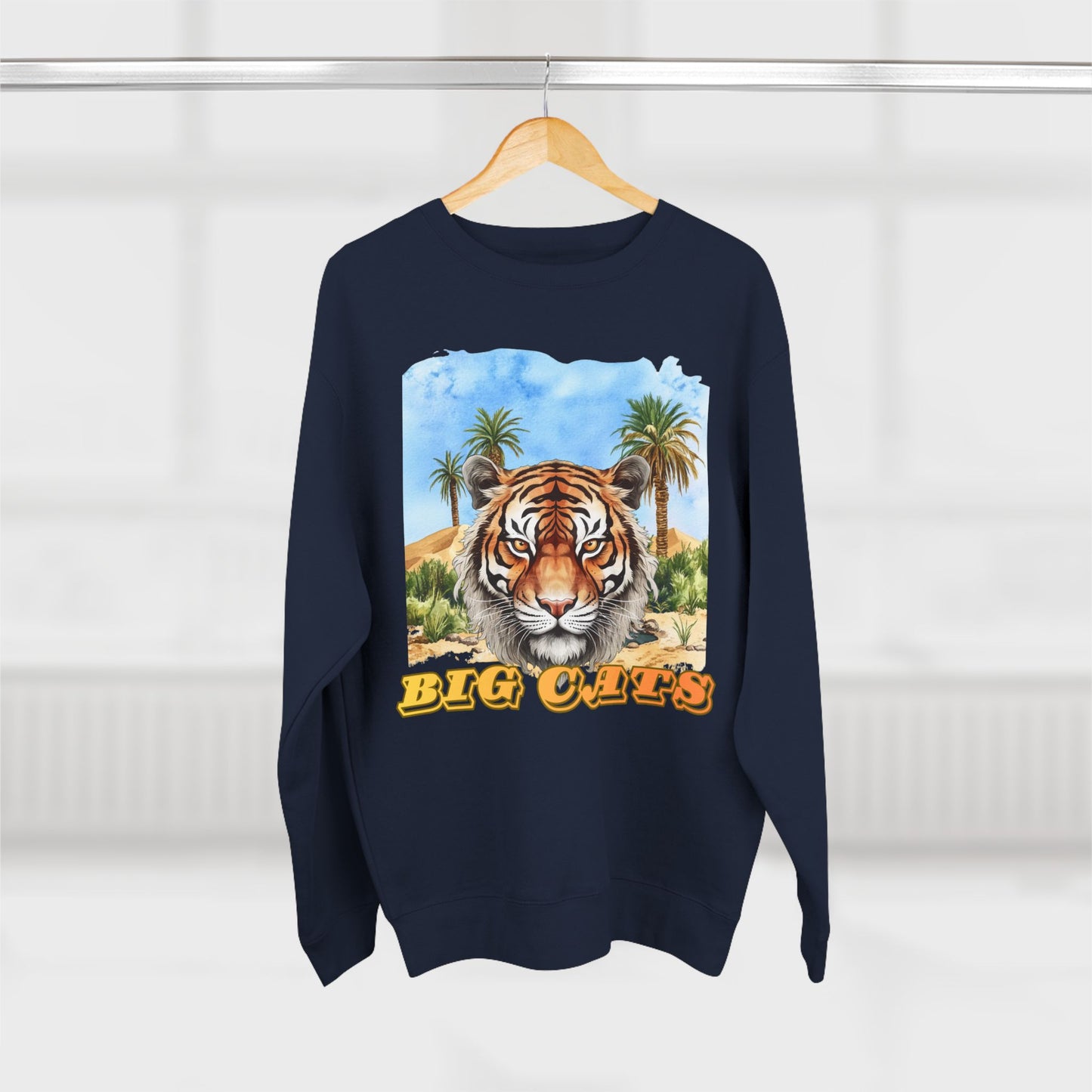 Men's Big Cats Tiger Premium Crewneck Sweatshirt