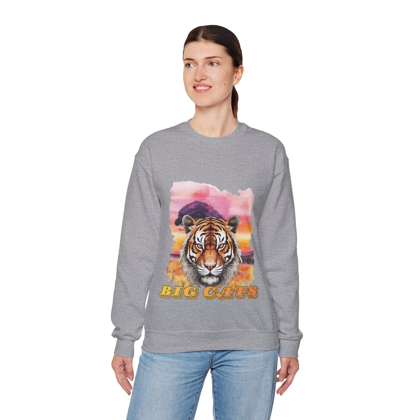 Women's Big Cats Tiger Crewneck Sweatshirt