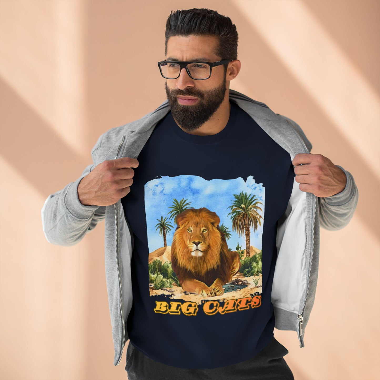 Men's Big Cats Lion Premium Crewneck Sweatshirt