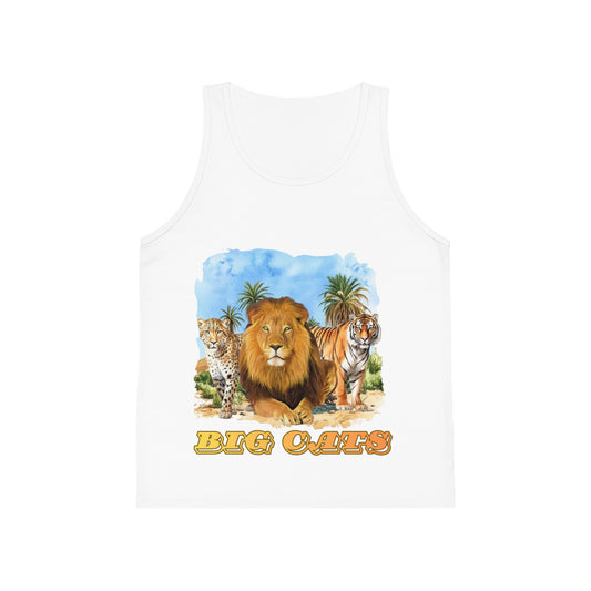 Boys Big Cats Trio Tank Top - Lion, Tiger & Cheetah Safari Graphic