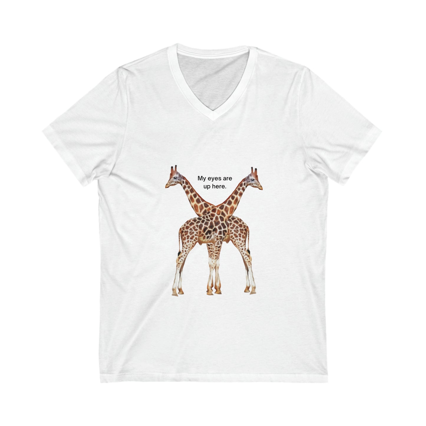 Giraffe Couple Short Sleeve V-Neck Tee