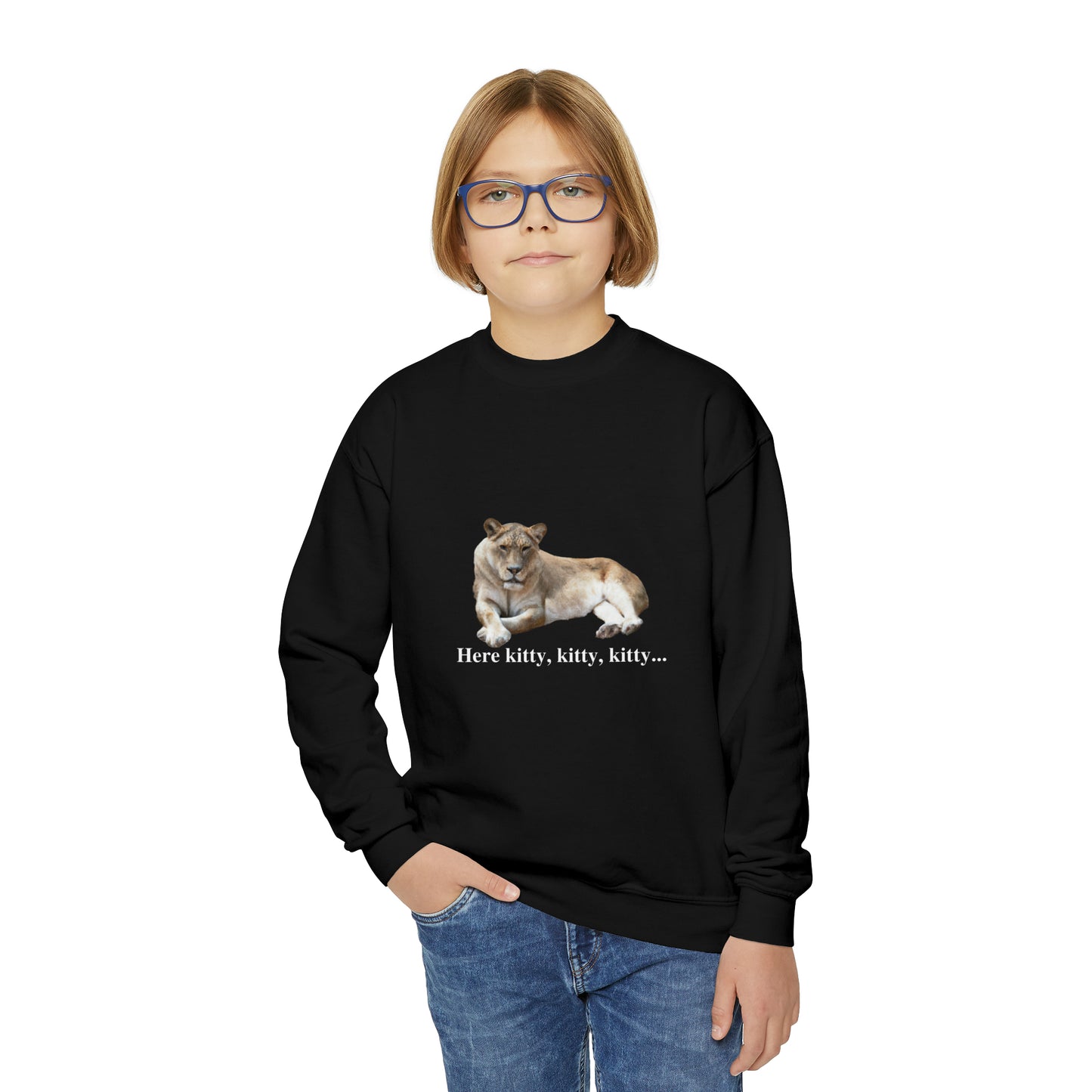 Youth Lioness Big Cats Crewneck Sweatshirt