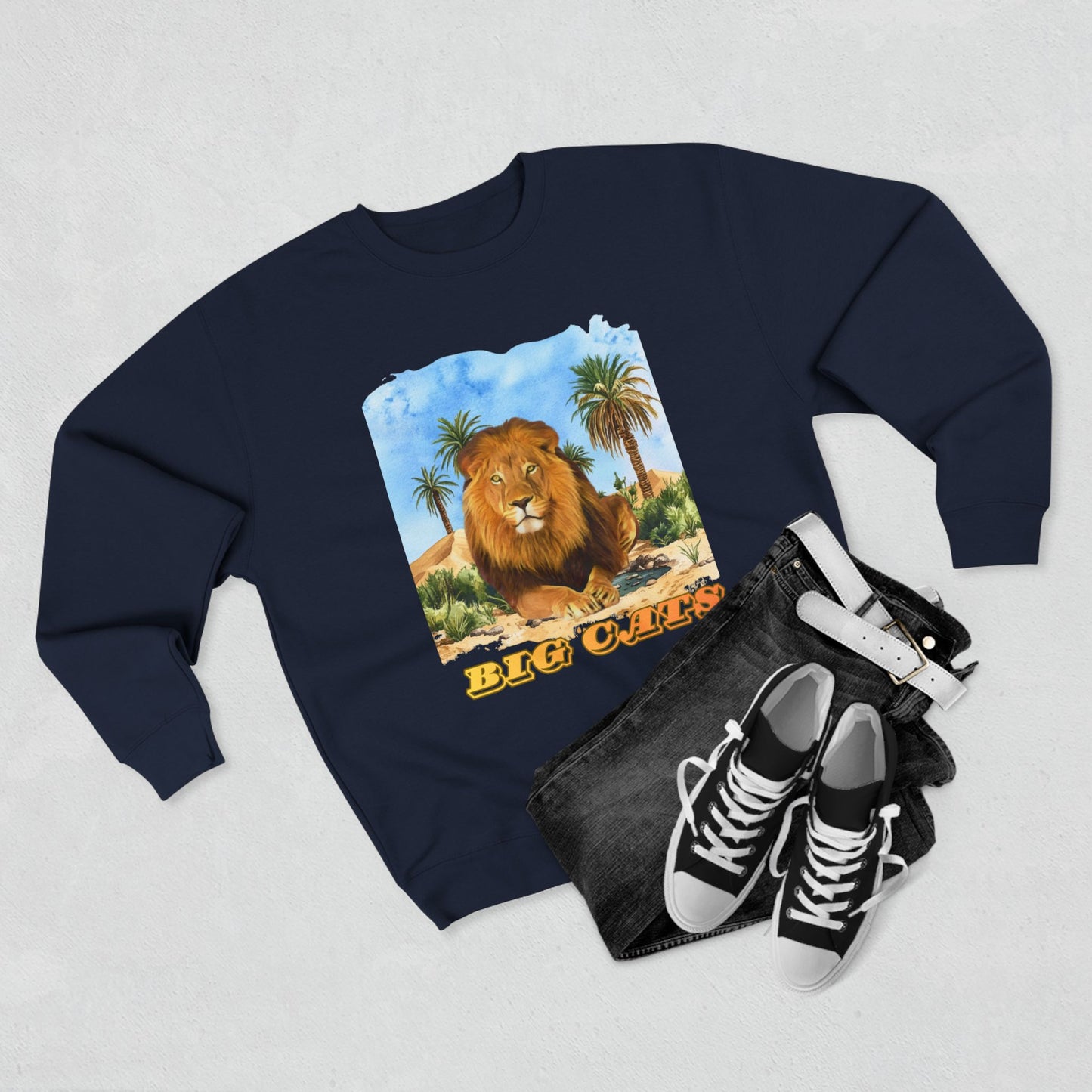 Men's Big Cats Lion Premium Crewneck Sweatshirt