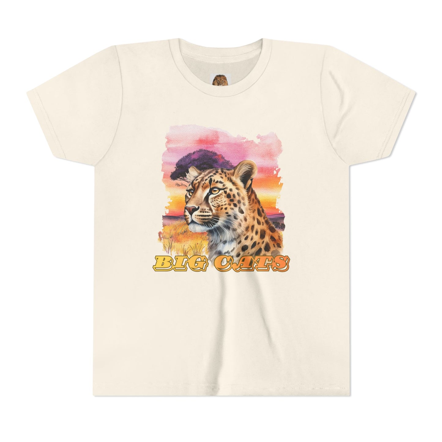 Girls Big Cats Cheetah Graphic Short Sleeve Tee