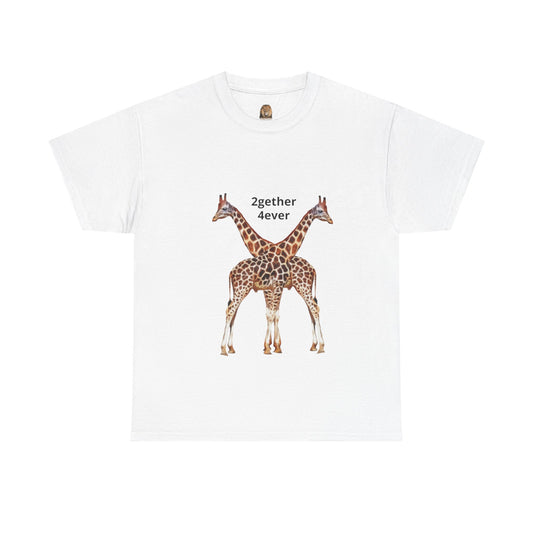 Giraffe Couple Unisex Crew Neck T-Shirt for Animal Lovers