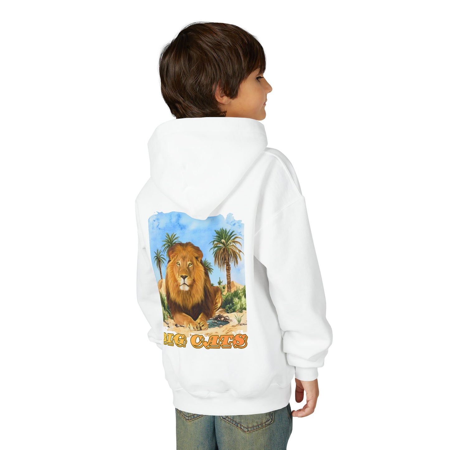Boy's Big Cats Lion Hooded Sweatshirt