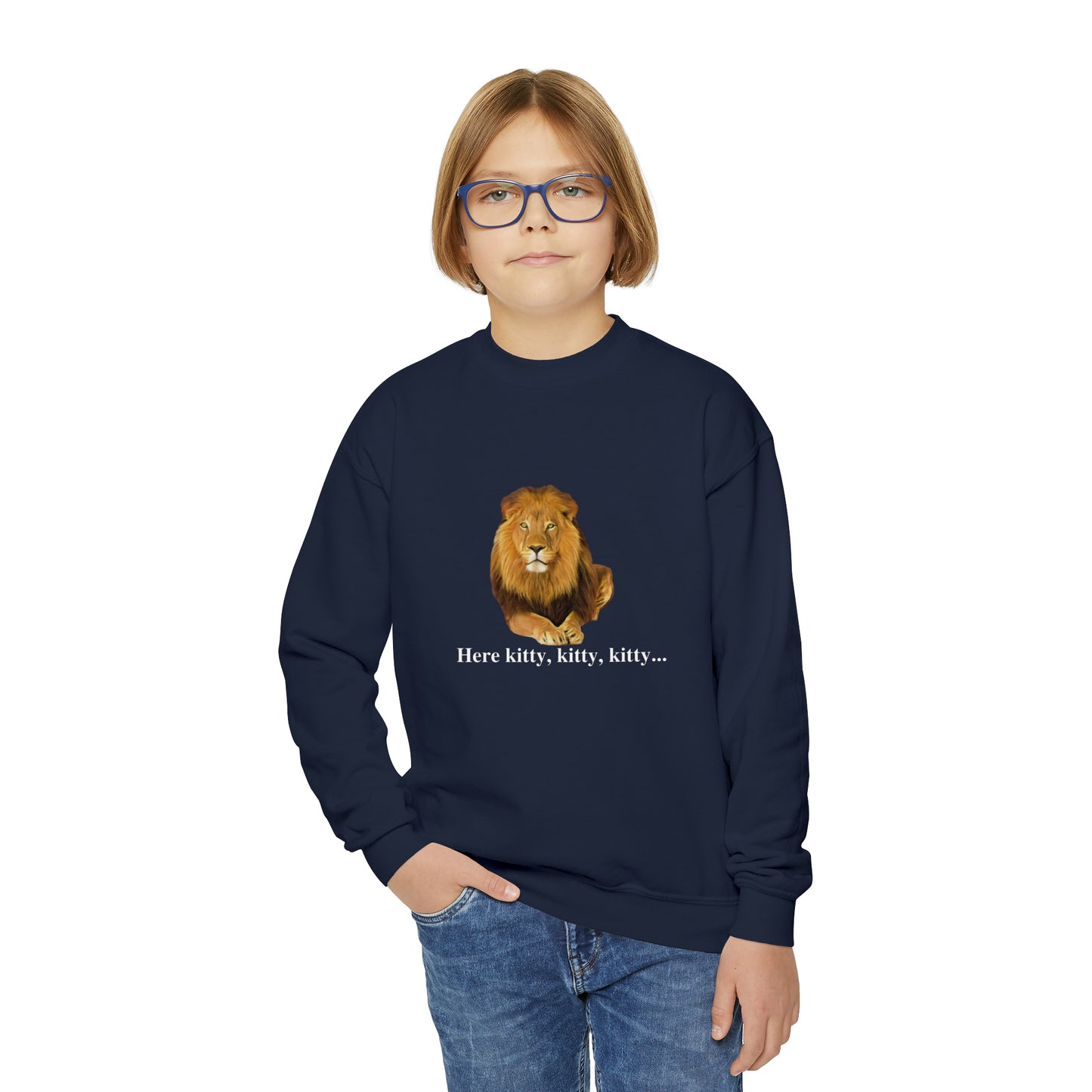 Youth Lion Big Cats Crewneck Sweatshirt