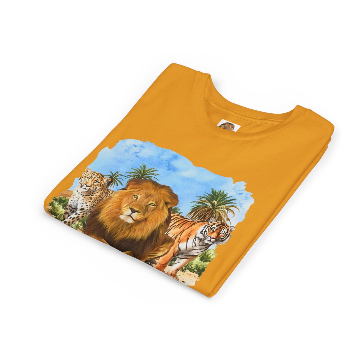 Boys Big Cats Trio Tee Shirt — Lion, Tiger & Cheetah