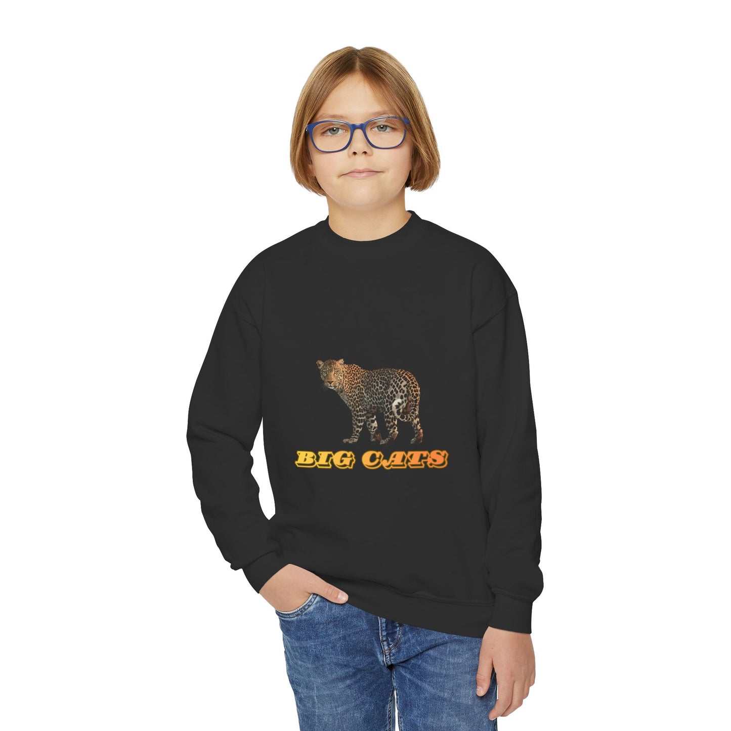 Youth Leopard Big Cats Crewneck Sweatshirt