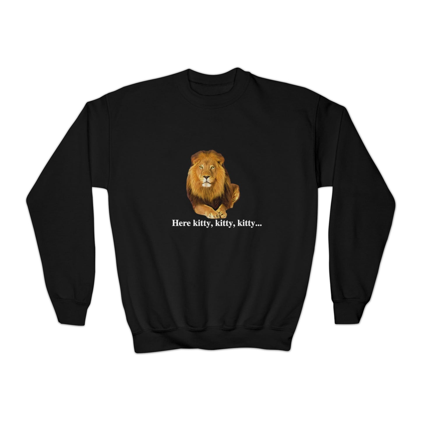 Youth Lion Big Cats Crewneck Sweatshirt