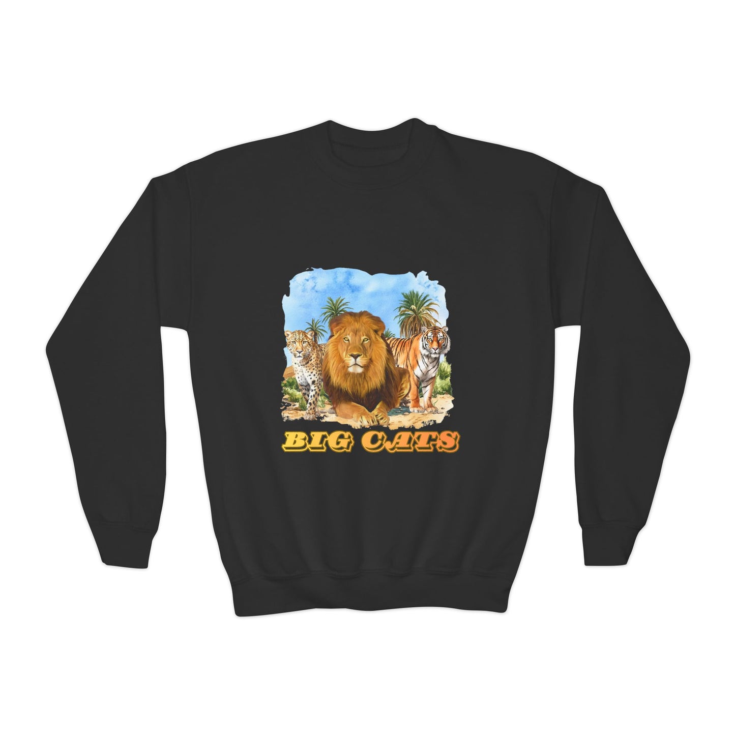 Boys Big Cats Lion Crewneck Sweatshirt