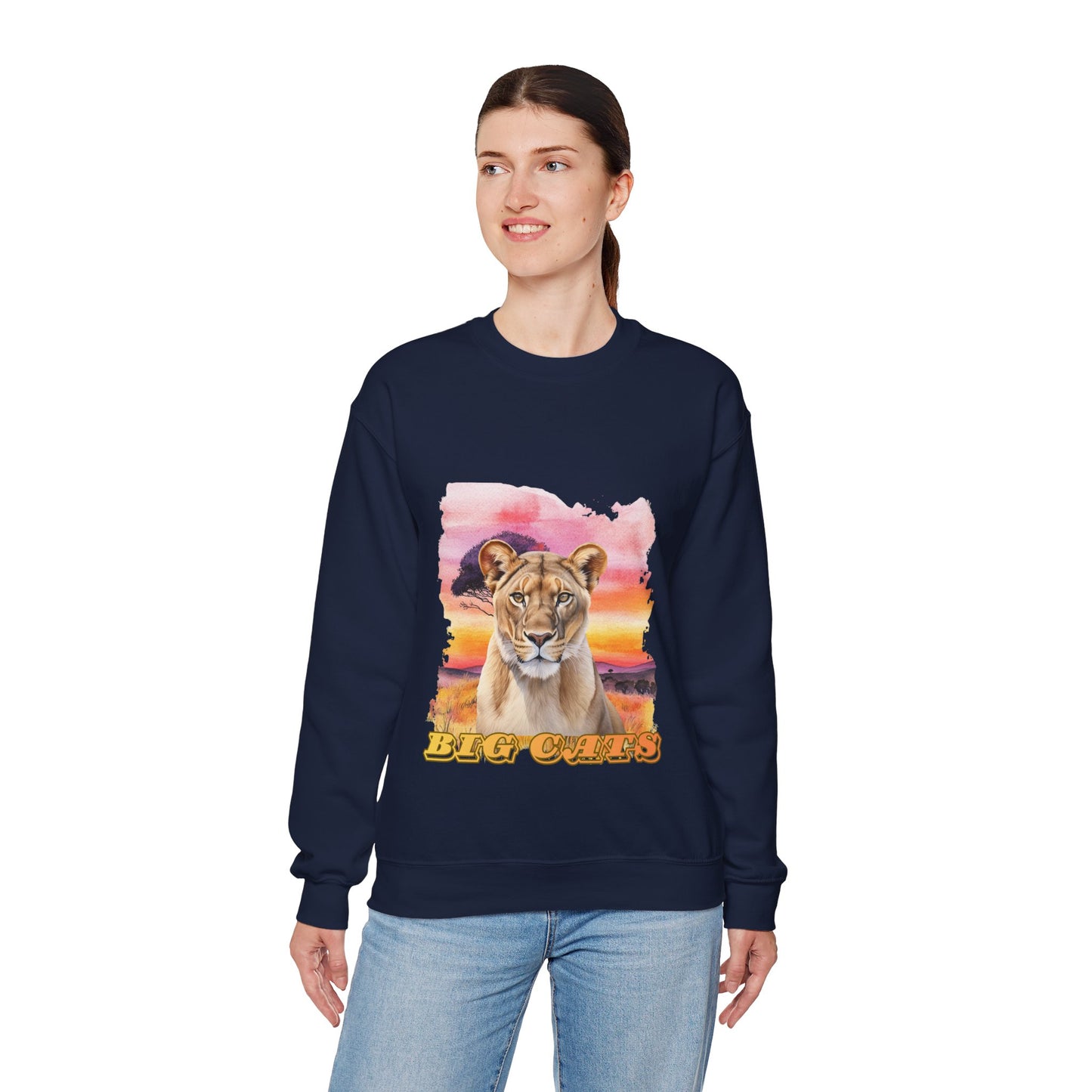 Women's Lioness Big Cats Sunset Crewneck Sweatshirt