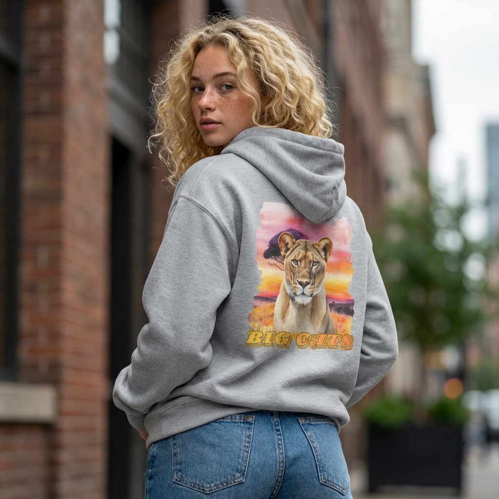 Women's Big Cats Lioness Hooded Sweatshirt