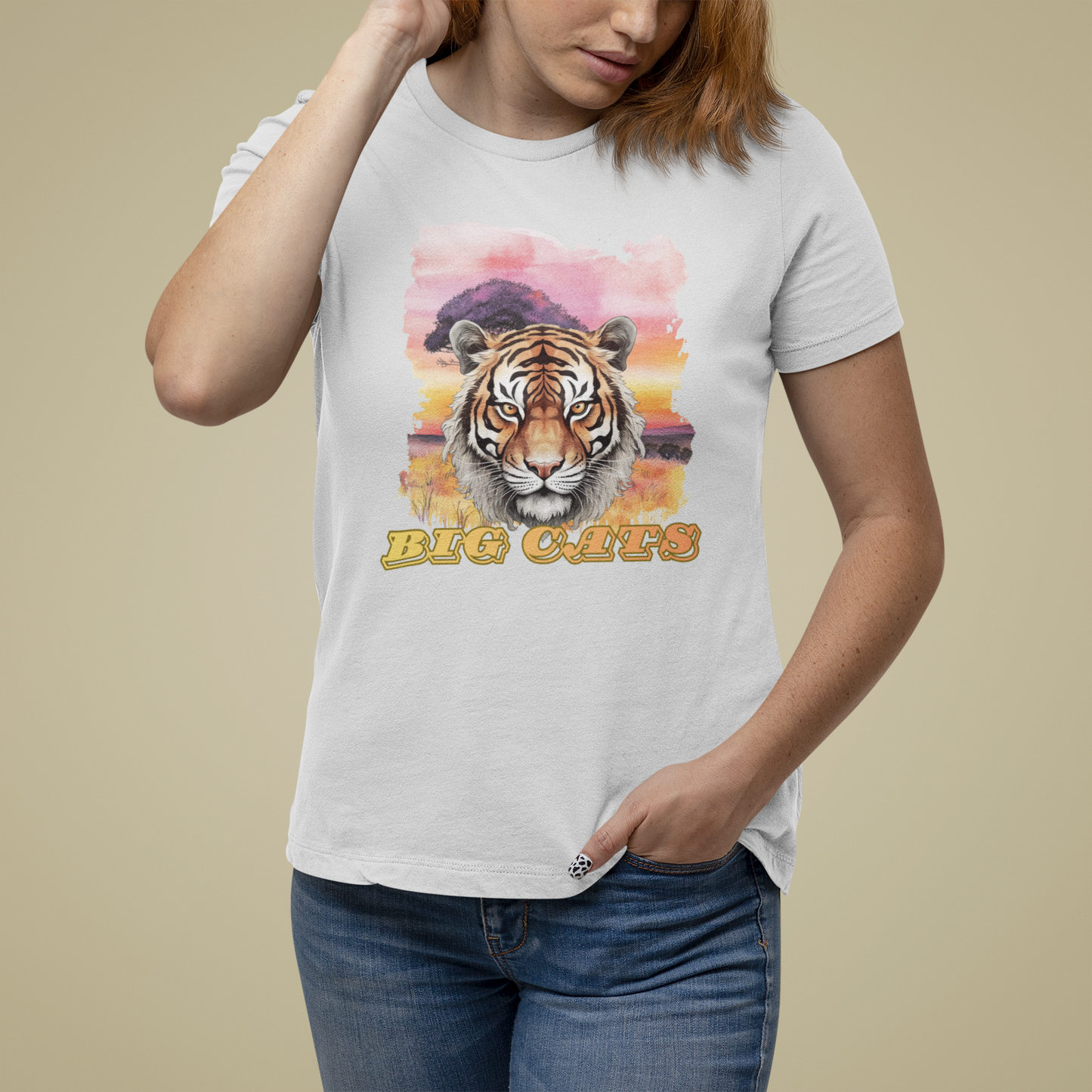 Women's Tiger Big Cats Short Sleeve Tee