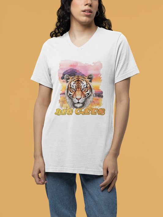 Women's Tiger Big Cats V-Neck Tee