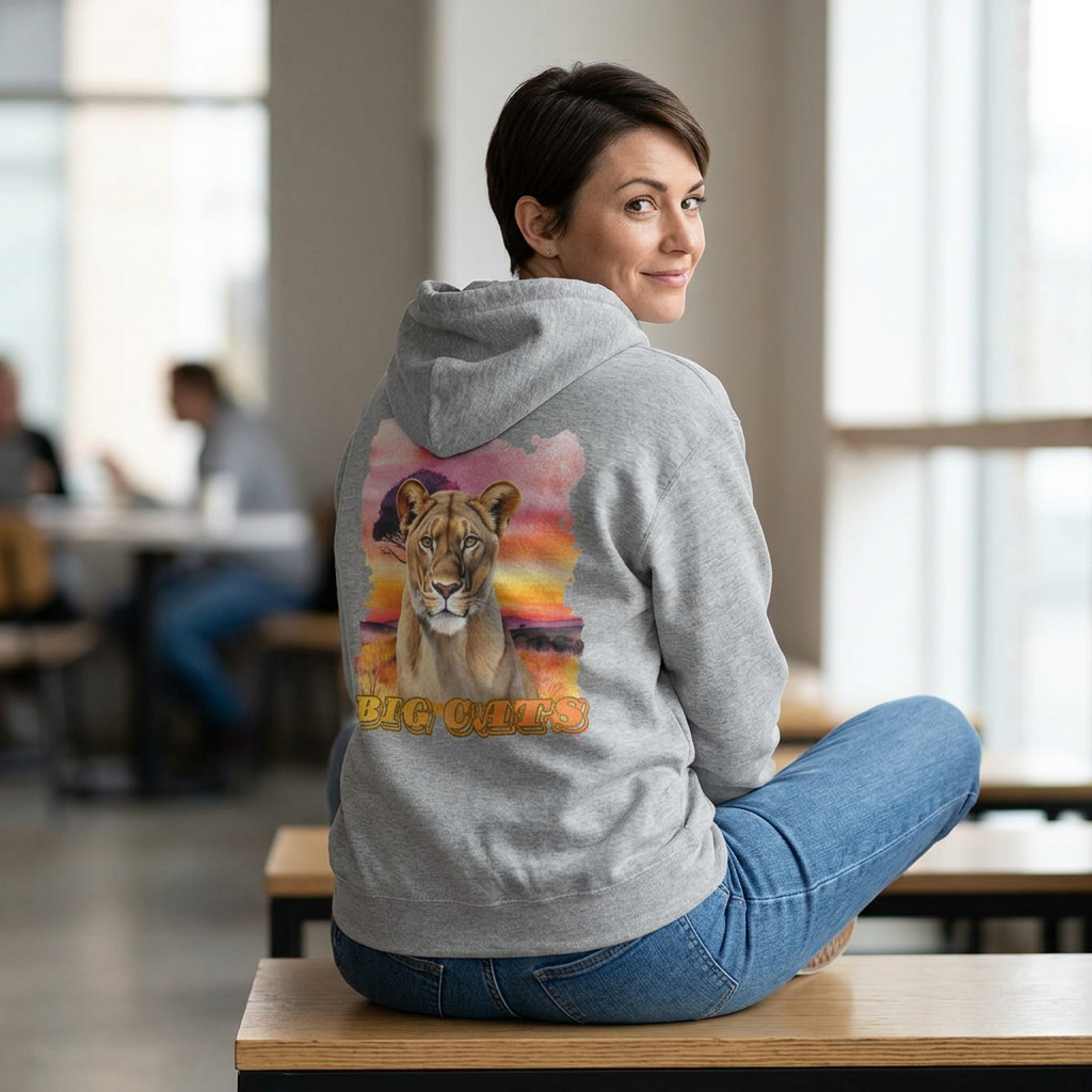 Women's Big Cats Lioness Hooded Sweatshirt