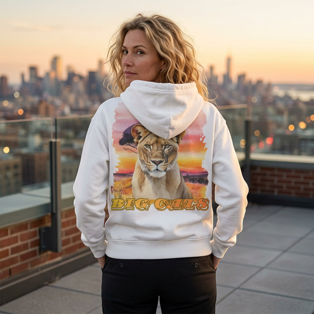 Women's Big Cats Lioness Hooded Sweatshirt