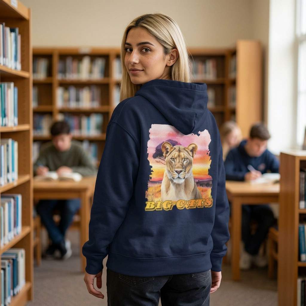 Women's Big Cats Lioness Hooded Sweatshirt