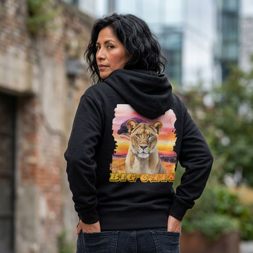 Women's Big Cats Lioness Hooded Sweatshirt