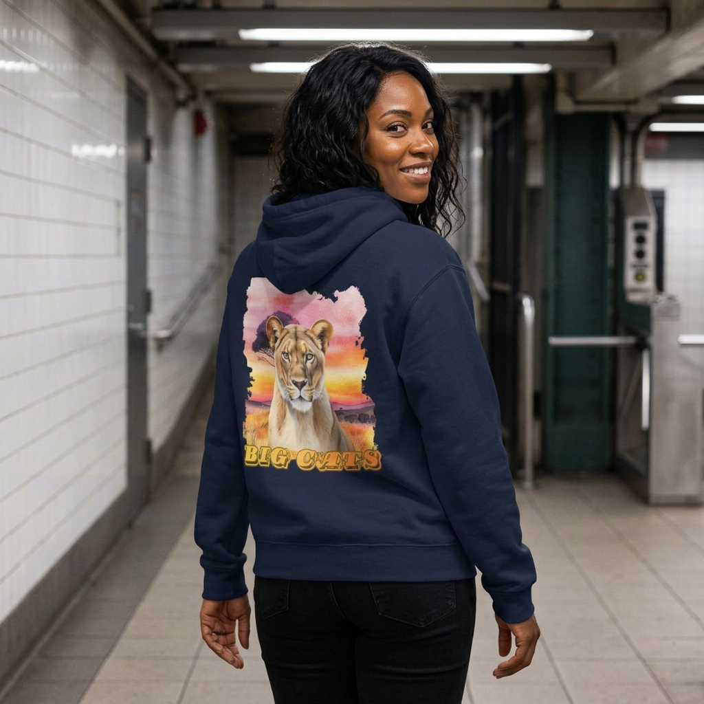 Women's Big Cats Lioness Hooded Sweatshirt