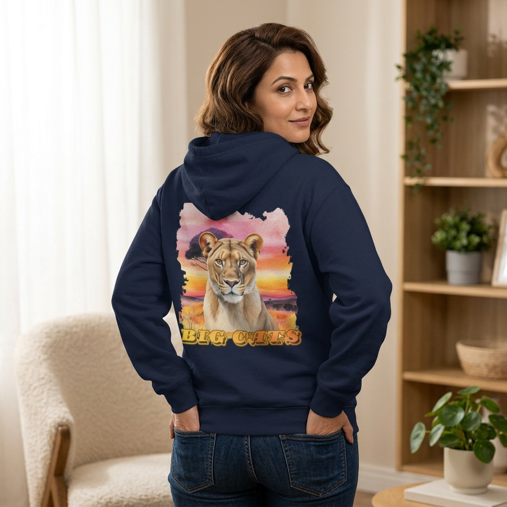 Women's Big Cats Lioness Hooded Sweatshirt