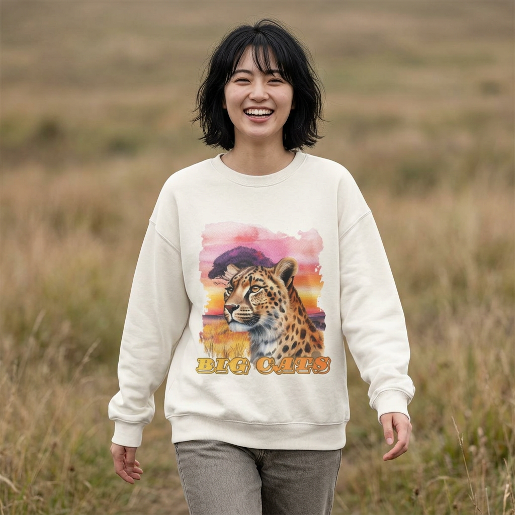 Women's Big Cats Cheetah Crewneck Sweatshirt