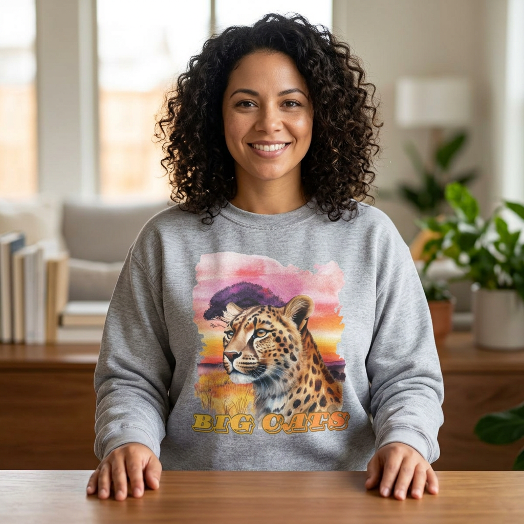 Women's Big Cats Cheetah Crewneck Sweatshirt