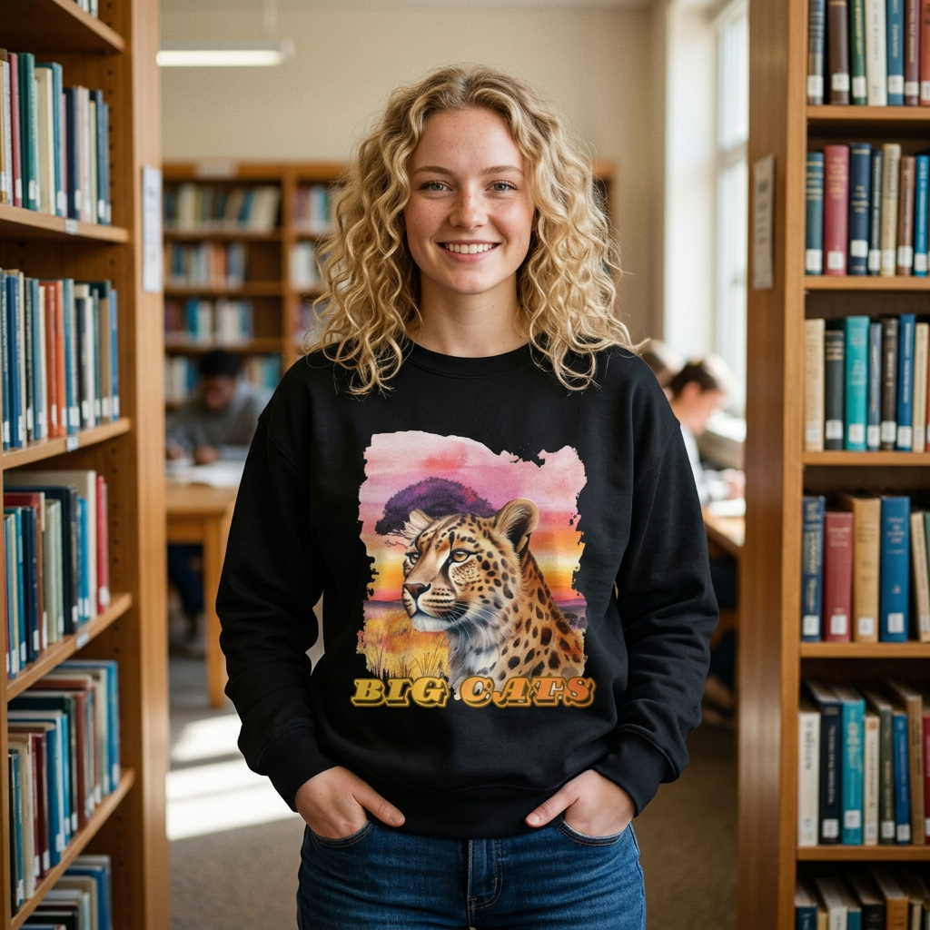 Women's Big Cats Cheetah Crewneck Sweatshirt